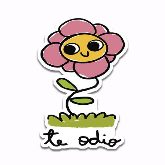 Flor "Te Odio" (Sticker)